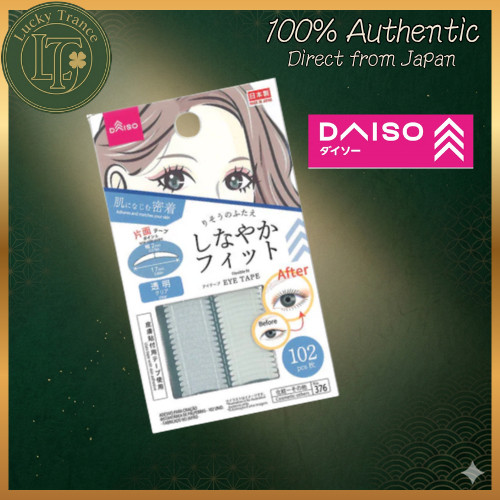DAISO Japan Flexible Fit Eye Tape 102pcs Double Eyelid Makeup Tape Natural Finish