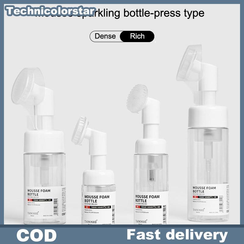 Trsr 1PCS 30/60/100/150ml ว่างเปล่า Froth Foaming ขวดปั๊มซิลิโคนหัวแปรงกดประเภททําความสะอาดใบหน้าโฟมขวด Jelly