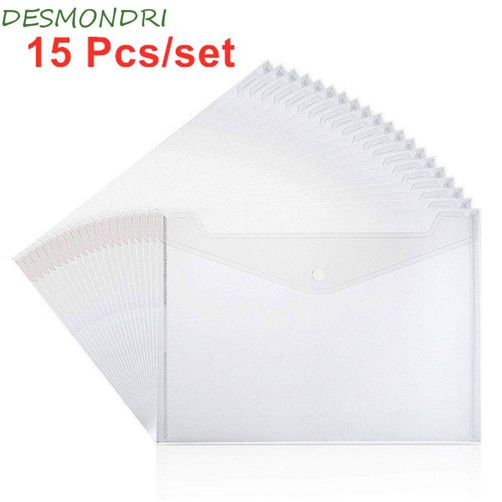 DESMONDRI File Bag Envelope Bag A5/A4 Plastic Document Bags Wallet Button A5/A4