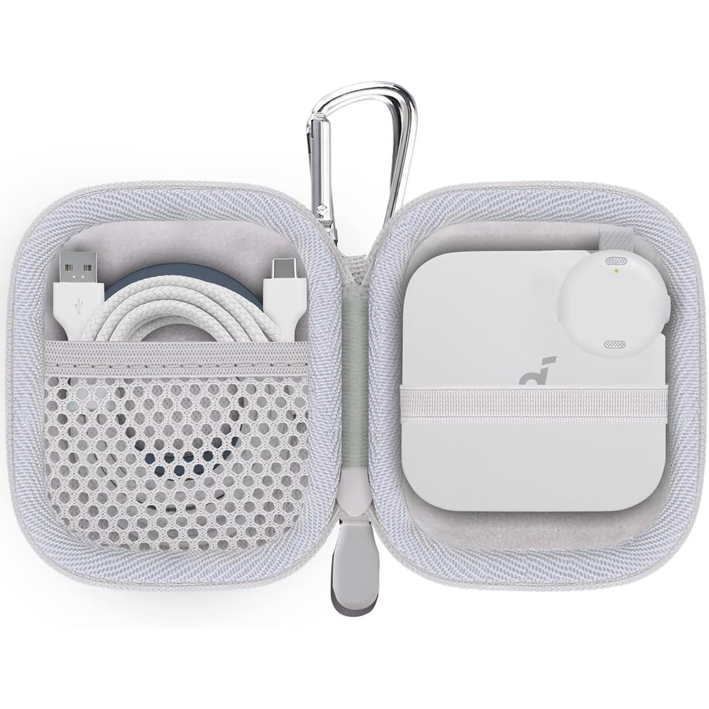 สําหรับ Anker Soundcore Work Portable AI Voice Recorder กระเป๋าเดินทางแบบแข็ง (เคสสีขาว)