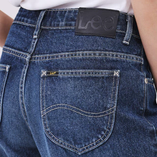 LEE กางเกงยีนส์ผู้หญิง เอวสูง ทรงขากว้าง Wide Leg รุ่น LE S226WWIDN26 สียีนส์เข้ม