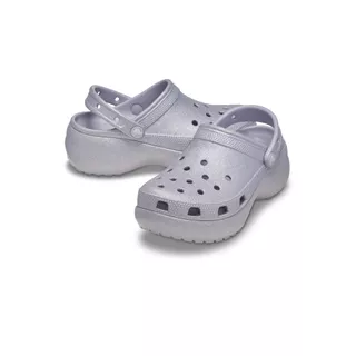 CROCS รองเท้าลำลองผู้หญิง CLASSIC PLATFORM GLITTER CLOG รุ่น 207241-5PS - MAUVE MIST