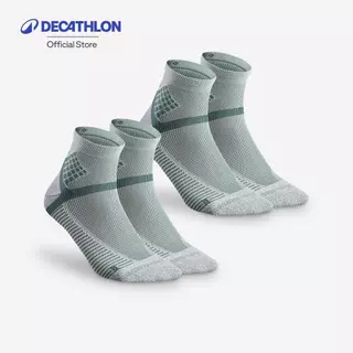 Decathlon Hiking Socks - Hike 500 Mid Black X2 Pairs ถุงเท้าหุ้มข้อสำหรับใส่เดินป่ารุ่น Mh500 แพ็ค 2 คู่ - Green