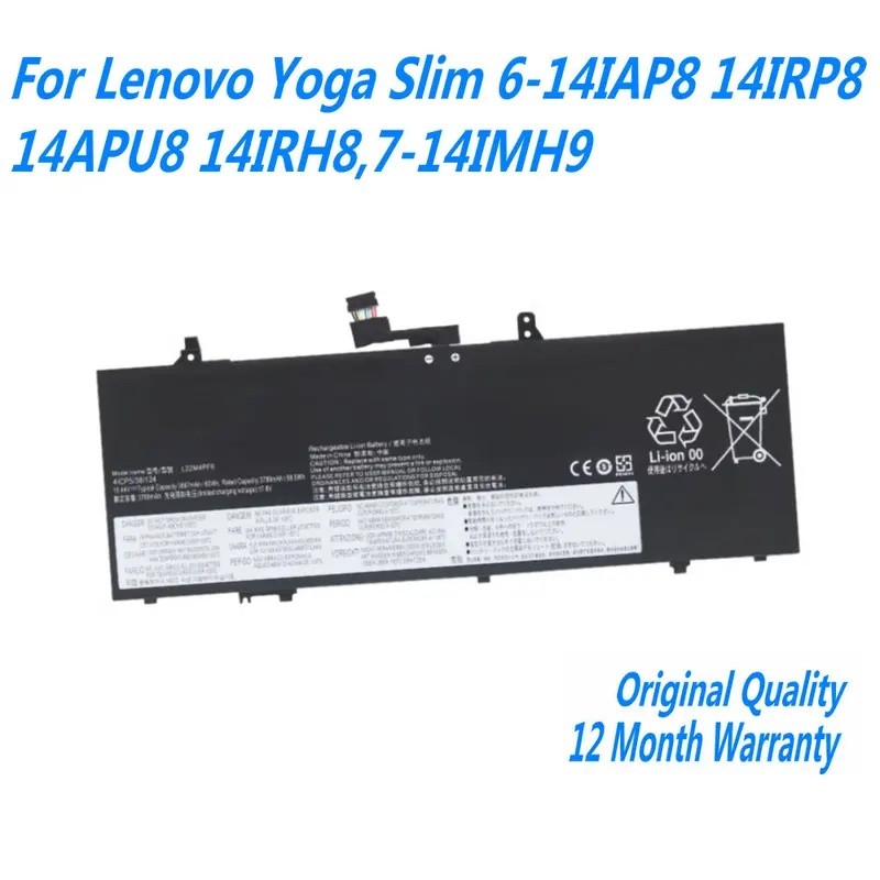 L22C4PF1 L22D4PF1 แบตเตอรี่แล็ปท็อปสําหรับ Lenovo โยคะ Slim 6-14IAP8 14IRP8 14APU8 14IRH8,7-14IMH9 L