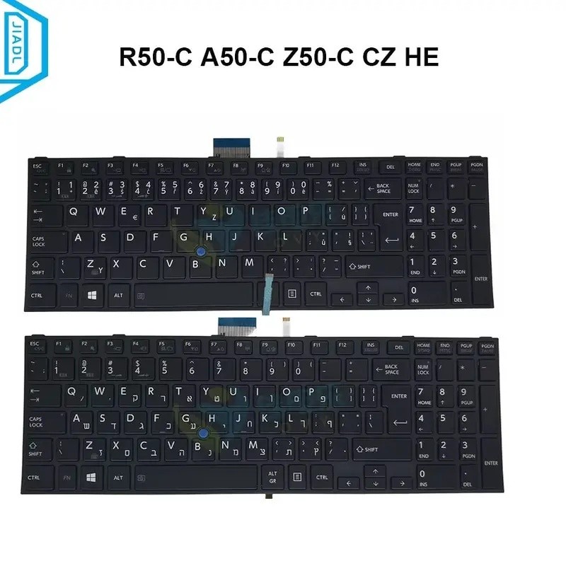 เช็ก Hebrew Trackpoint คีย์บอร์ด Backlight สําหรับ Toshiba Satellite Pro R50-C R50-C-1E8 Z50-C Z50-C