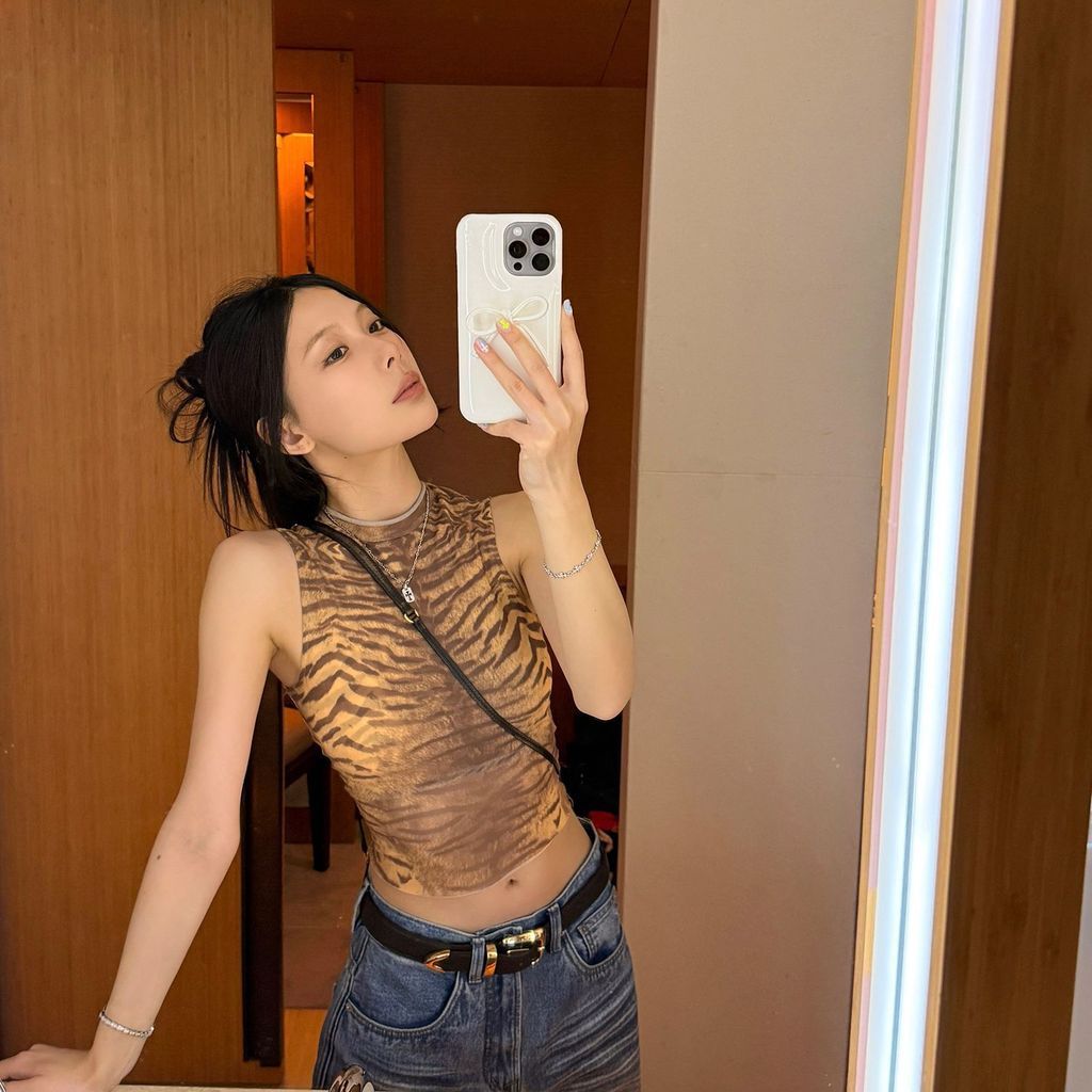 【mlq08.th】 High Collar Leopard Spice Sling Summer Vest Desig 【0812LqBZDQ9U1】