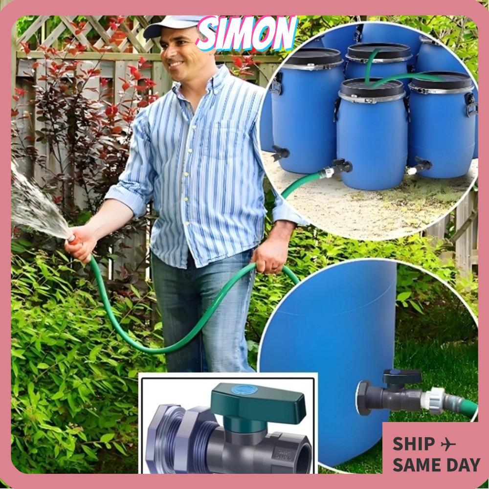 SIMON Rain Barrel Faucet, PVC Garden Supplies Diverter, ทนทาน 3/4 1 นิ้วถังน้ํา Rain Bucket Garden F