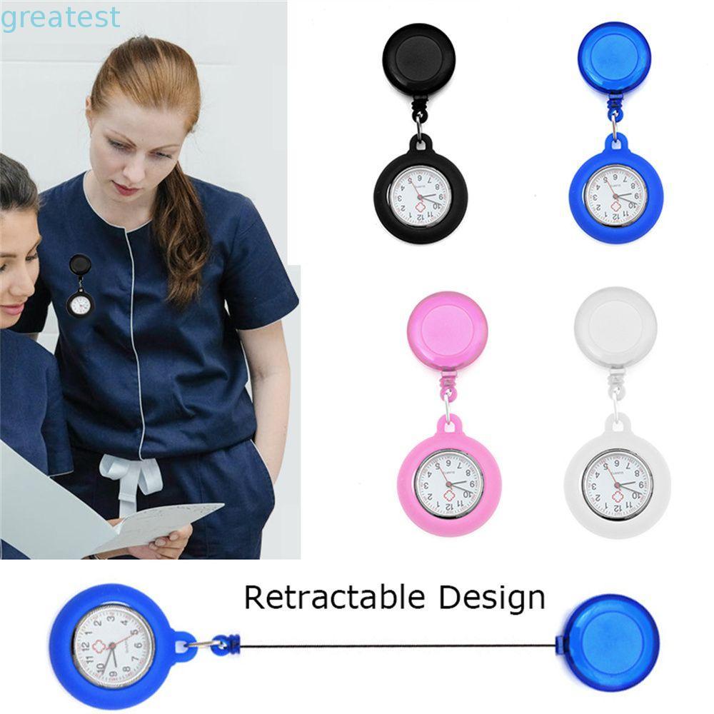 GREATMY Pocket Watch Doctor/Nurse Quartz Clock Clip-on Doctor Medical Hanging