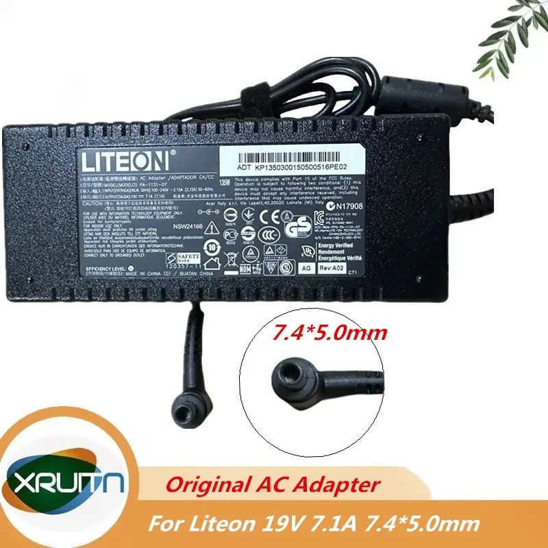 ของแท้ Liteon PA-1131-07 19V 7.1A 135W AC Adapter Charger 135W แล็ปท็อปแหล่งจ่ายไฟ 7.4*5.0 มม.