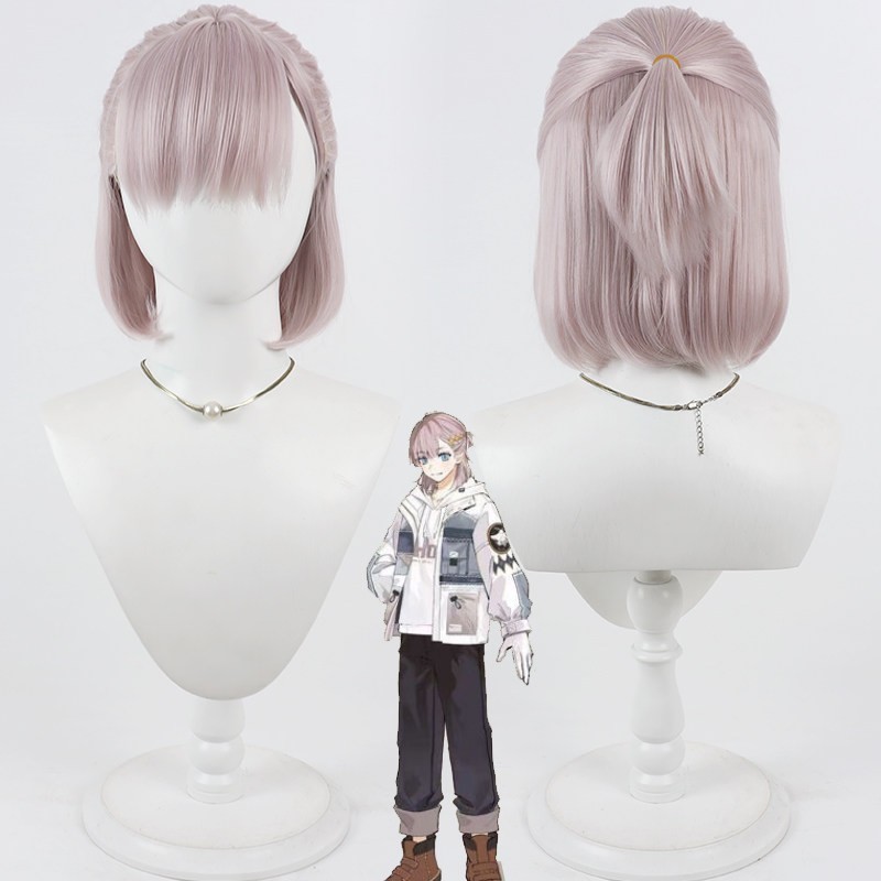 FGO Oberon Cos วิกผมสีขาววันวาเลนไทน์ Casual ทุกวันทรงผมครึ่งผูกจําลองหนังศีรษะคอสเพลย์ผมสําหรับปาร์
