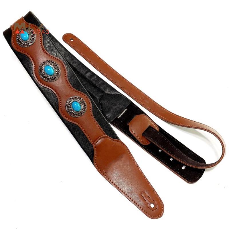 Mi4743iGuitar Strap สไตล์ชาติพันธุ์หนังปรับเข็มขัดไฟฟ้าอะคูสติก