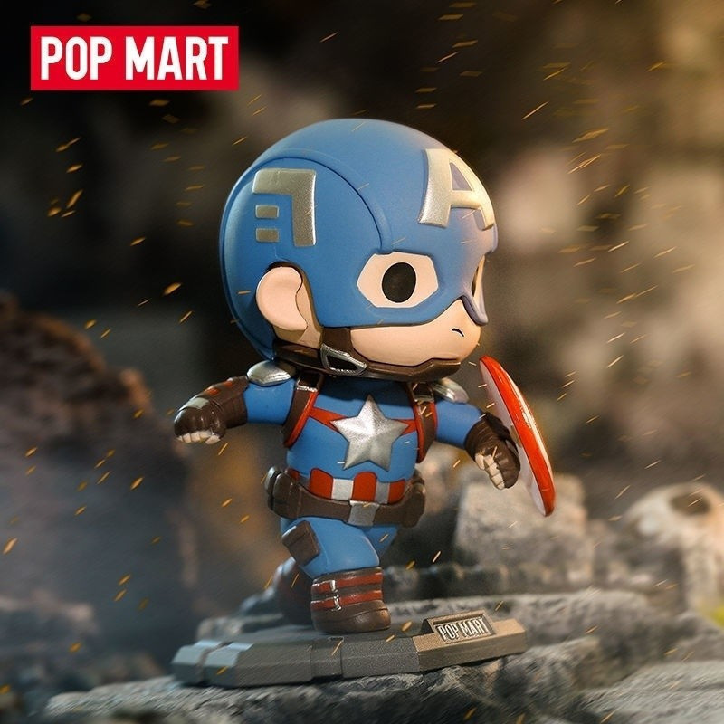 [ราคาพิเศษร้านค้าใหม่] POPMART POPMART Marvel Avengers Series Figure Mystery Box Toy ฟิกเกอร์อินเทรน