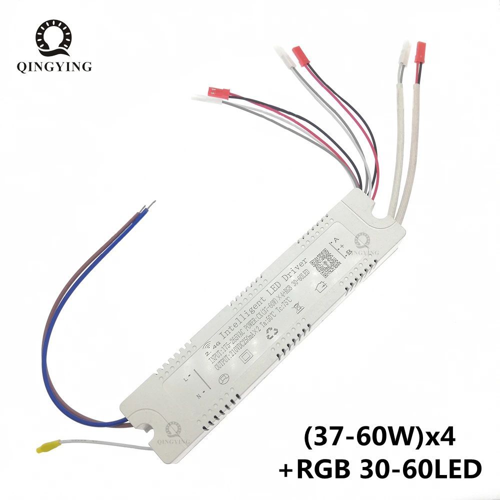 1pcs 37-60Wx4 + RGB 30-60LED 2.4G LED Driver Remote + APP ควบคุม Transformer สําหรับ Dual สีและ RGB 