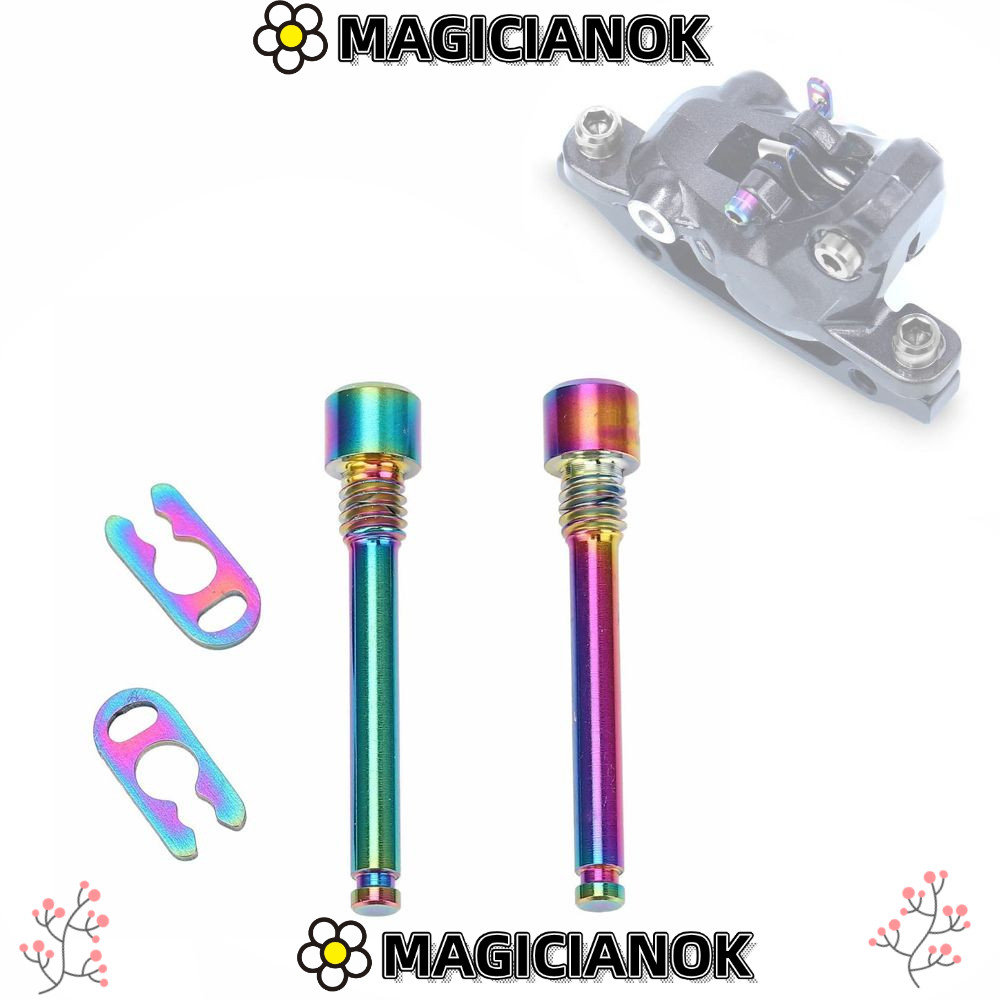 MAGICIANOK 4PCS CYCLE ดิสก์เบรกสกรูด้าย PIN, Titanium Alloy Rainbow CYCLE ดิสก์เบรกเกลียว, M4 ด้าย C