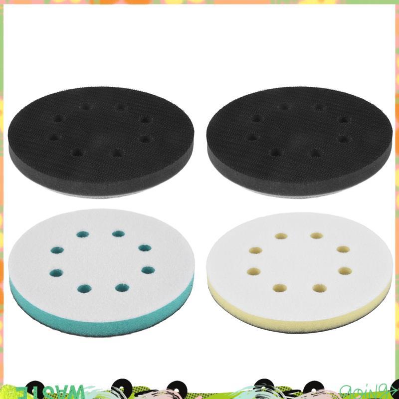 4 แพ็คแผ่นขัดโฟมสําหรับ Orbital Sander, 5 นิ้ว 8 หลุม Orbital Sander Surfprep แผ่นโฟม