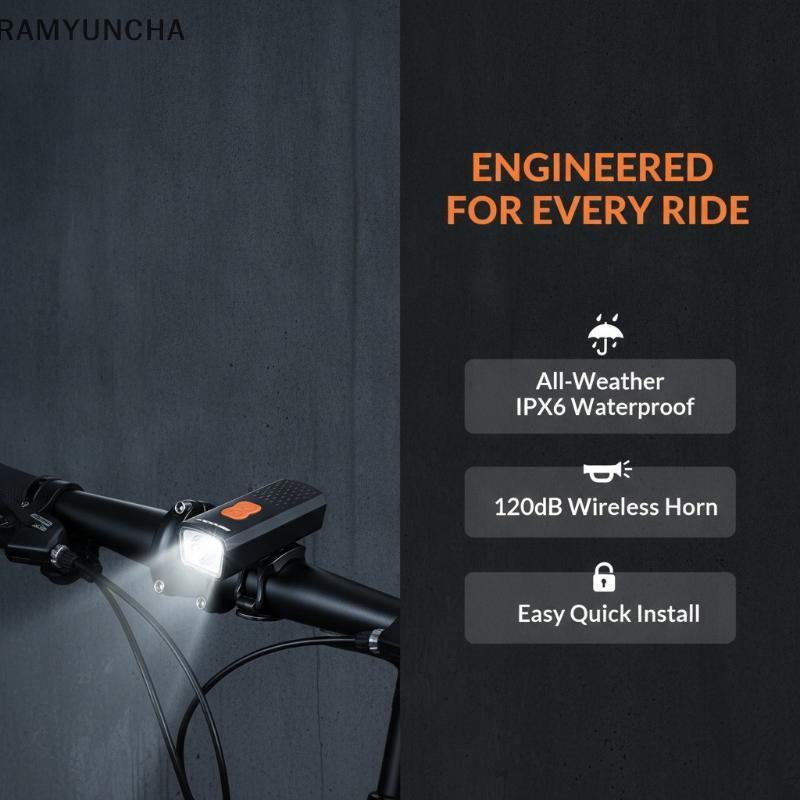 RAM ไฟหน้าจักรยาน LED แบบชาร์จไฟได้ 1000LM, ไฟหน้า USB สําหรับจักรยาน OTC