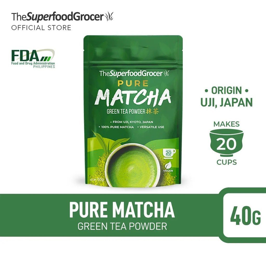 The Superfood Grocer Pure Uji Matcha Powder 40g - Uji Matcha ของแท้จาก Kyoto Japan สําหรับลาเต้แสนอร