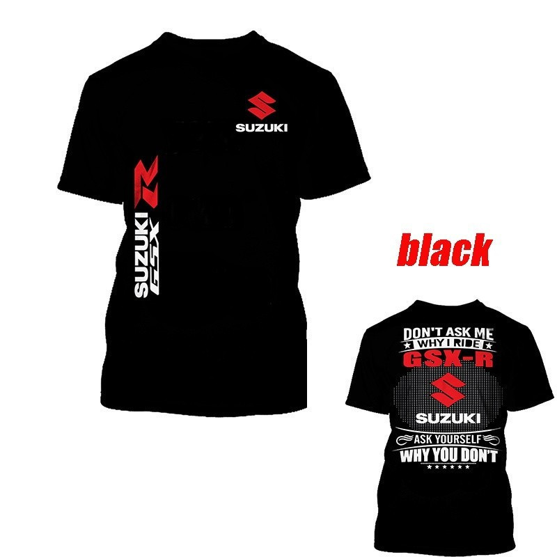 เสื้อยืดพิมพ์ลายรถจักรยานยนต์ Suzuki Moto-P Ecstar  แฟชั่นฤดูร้อน สําหรับผู้ชาย 1