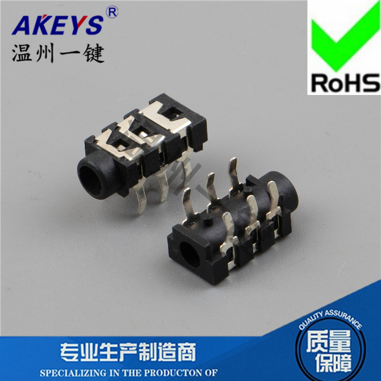 10psc PJ-313C 3.5 ซ็อกเก็ตหูฟัง 6 Pins และ 2 คอลัมน์คงที่พร้อมเส้นผ่านศูนย์กลาง 3.5 มม.ซ็อกเก็ตซ็อกเ