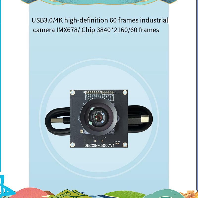 IMX678 8MP 4K HD 60fps USB3.0 โมดูลกล้องกล้องอุตสาหกรรม Protocol รองรับ Face Recognition 77.9 องศา