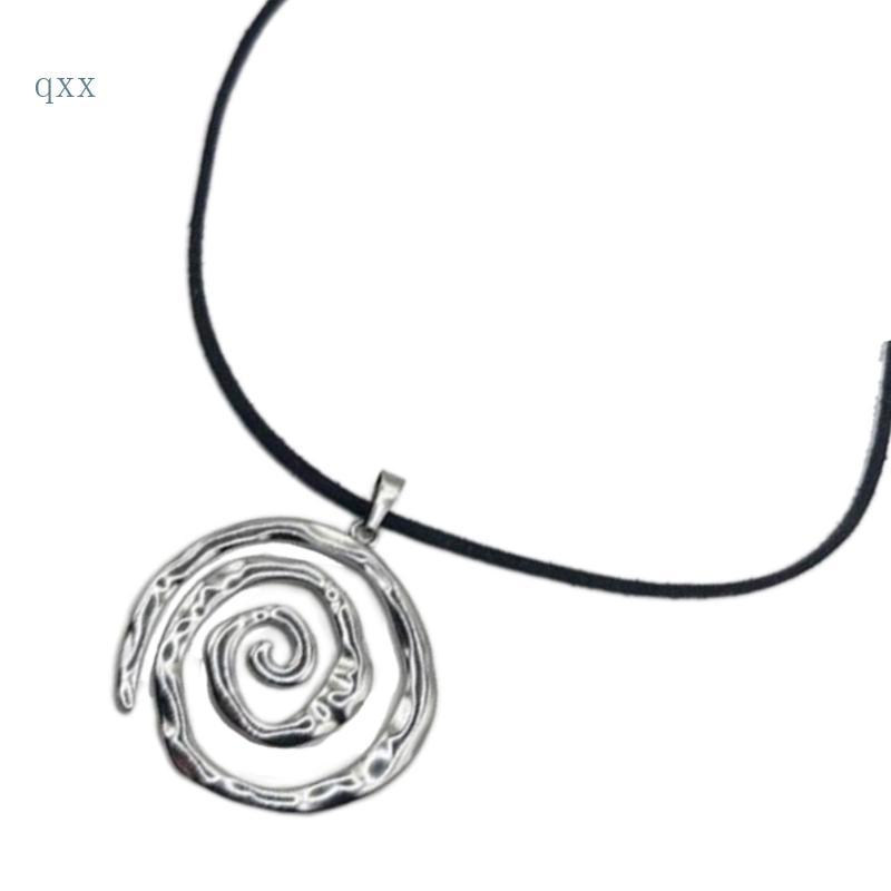 CH* Cool Jewelry Vintage Swirl Pendant Necklace Elegant Clavicle Chain Accessory