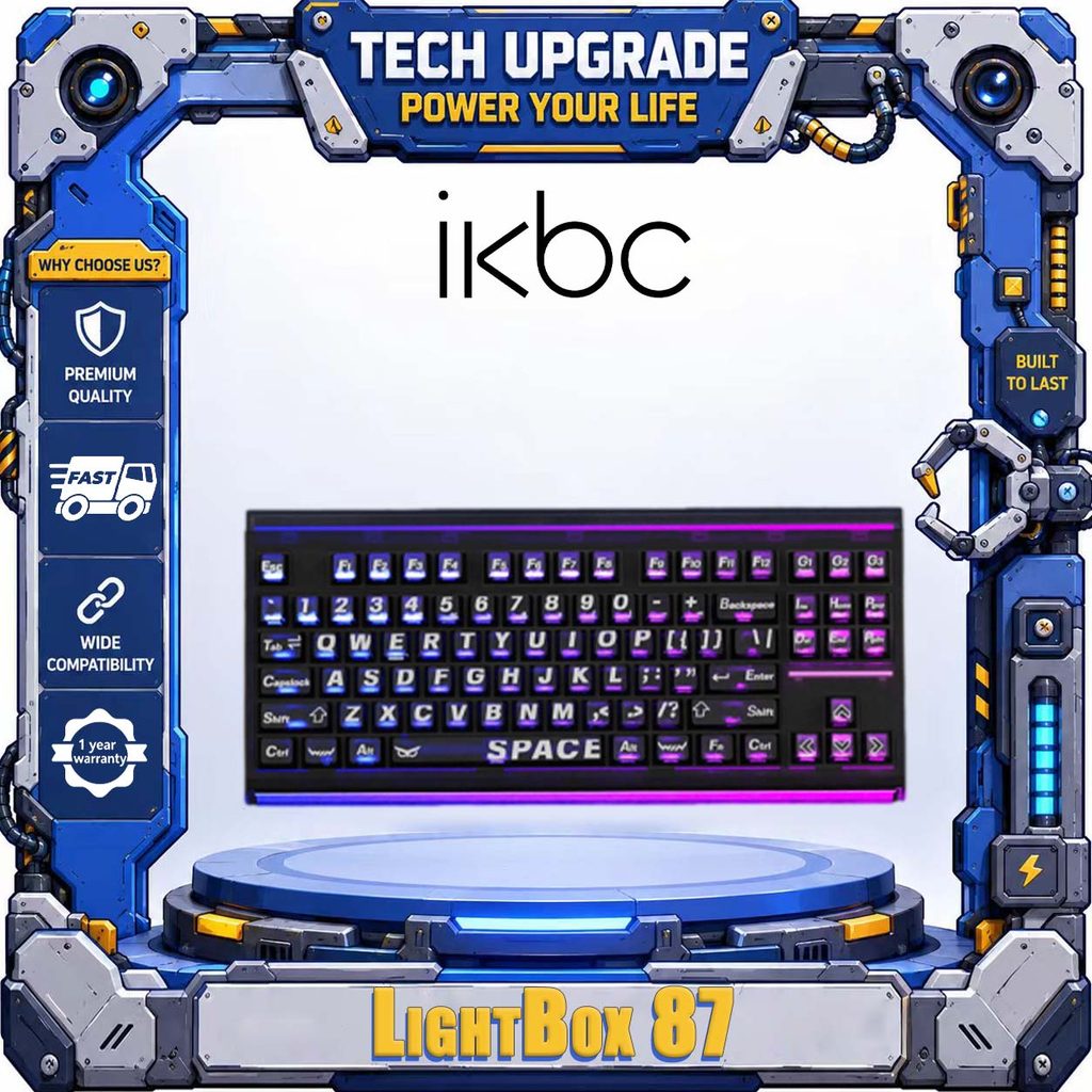 Ikbc LightBox 87 Tri-Mode Mechanical Keyboard 87 คีย์ Frosted โปร่งใส RGB ด้านหน้า-ด้านหลัง Strip Li