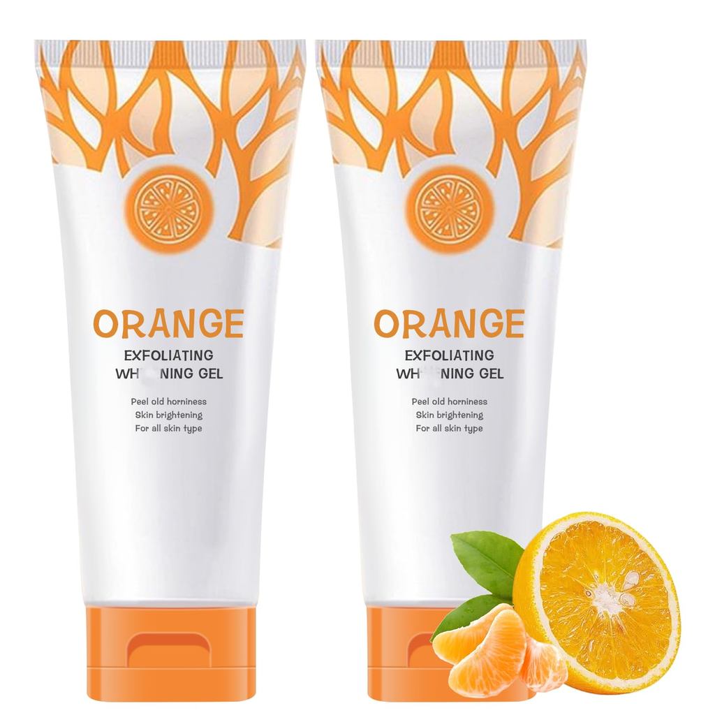 2 ชิ้น Orange Exfoliating Gel Scrub Face Body Skin, Orange Exfoliating Gel, Natural Orange Peeling G