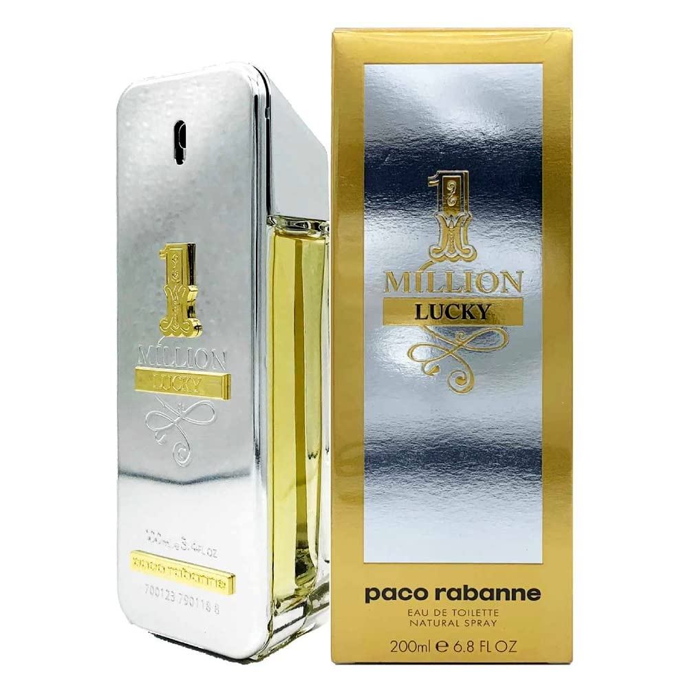 1 Million Lucky de Paco Rabanne para hombre Eau De Toilette Spray 6.7 oz / 200 ml.