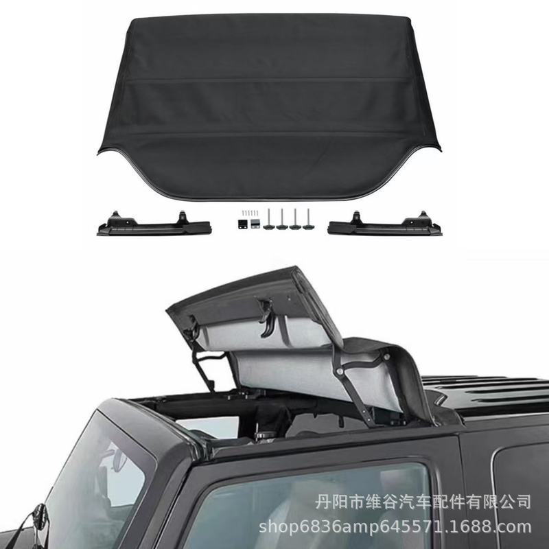 อะไหล่รถยนต์ เหมาะสําหรับ 07-17JEEP Wrangler Soft Top Flannel เฉพาะครึ่งด้านบน JK Sunroof Soft Top w