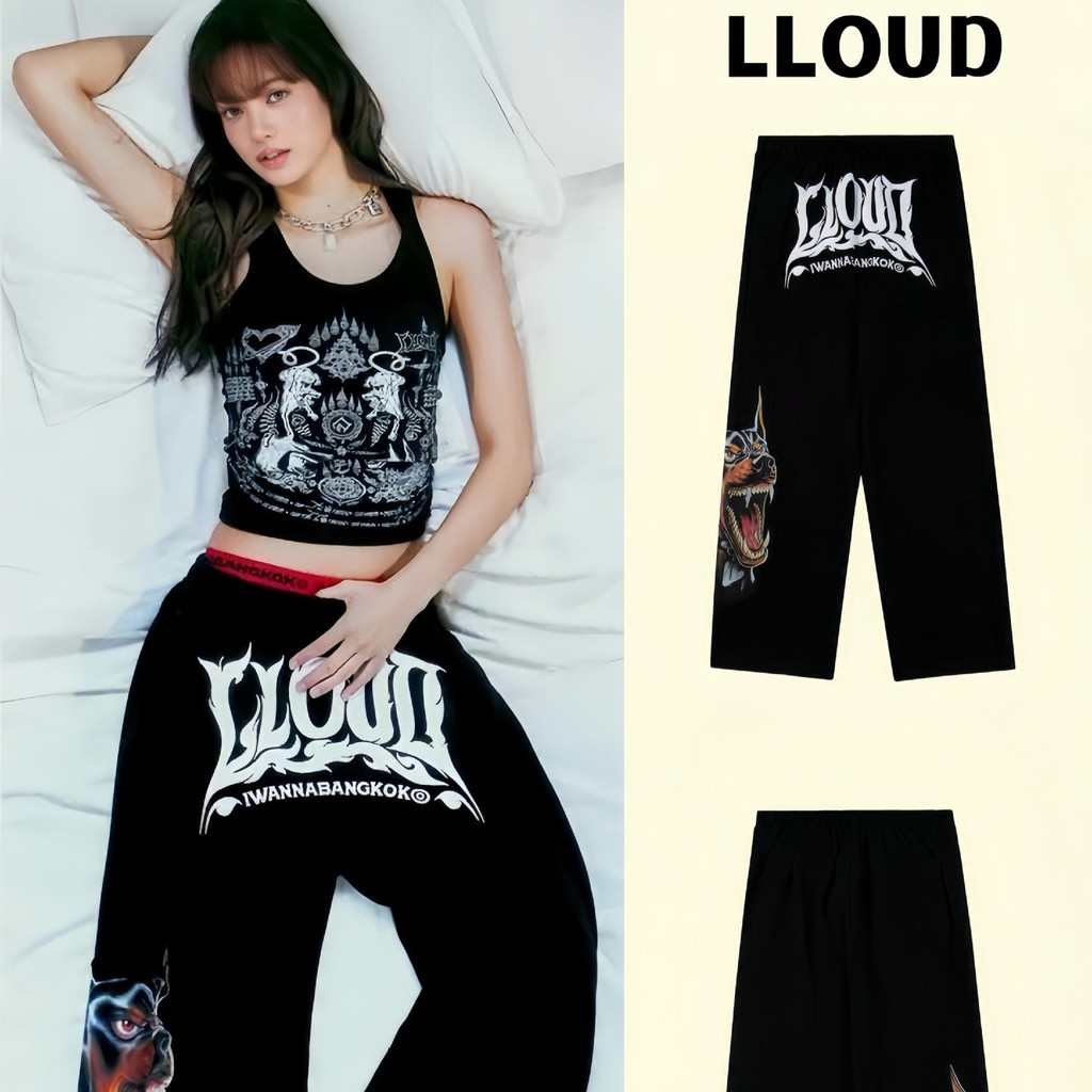 พร้อมส่ง🎁 กางเกงขายาว LLOUD รุ่นคอลแลป complexcon พิมพ์ลายสุนัขด็อบเบอร์แมน ทรงหลวม สไตล์สตรีท แบบเด