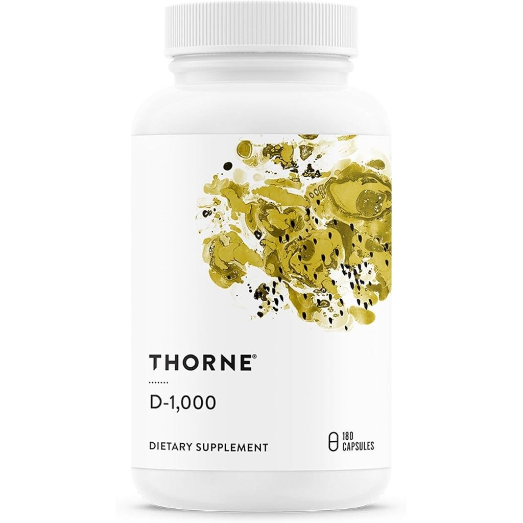 THORNNE维生素D-1000,维素D3,1000IU,180 แคปซูลกาว GHEO