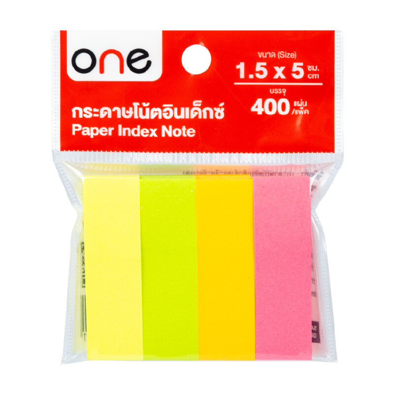 ONE กระดาษโน้ตอินเด็กซ์ (คละสี) สีสะท้อนแสง