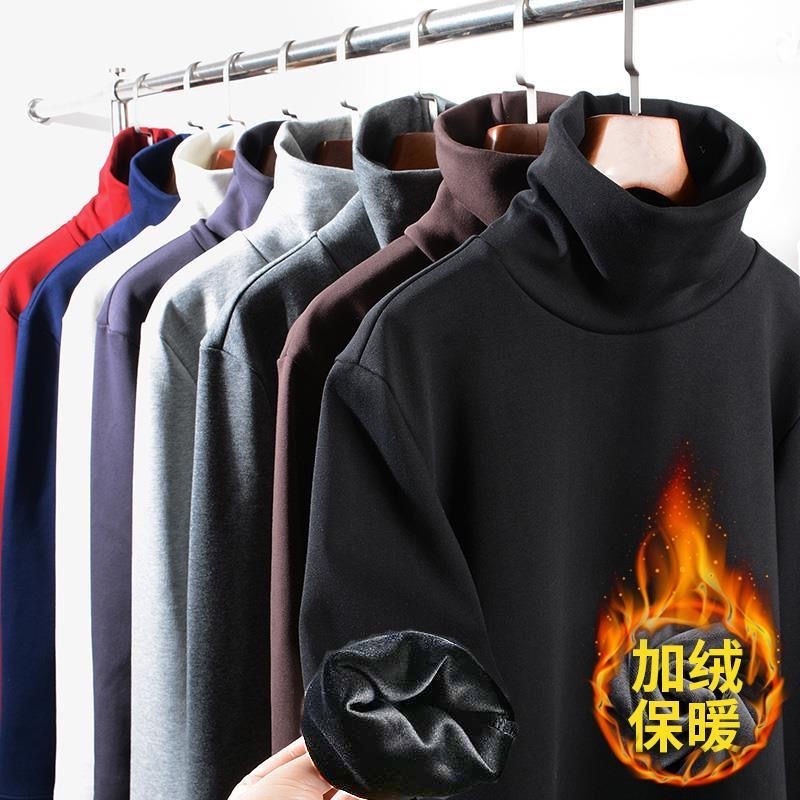 Thekera ของเล่น专用 Shop Nano Velvet Plus กํามะหยี่หนา warm high คอชายเสื้อยืด bottoming เสื้อ PLUS ขน