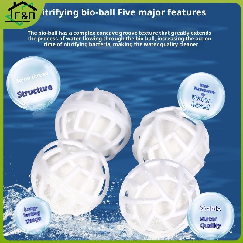 F&O 10 ชิ้นตู้ปลากรองผ้าฝ้าย Magic Ball ฟองน้ํา Nitrification ถังปลากรอง Bio Ball กลางแจ้ง Pond อุปก