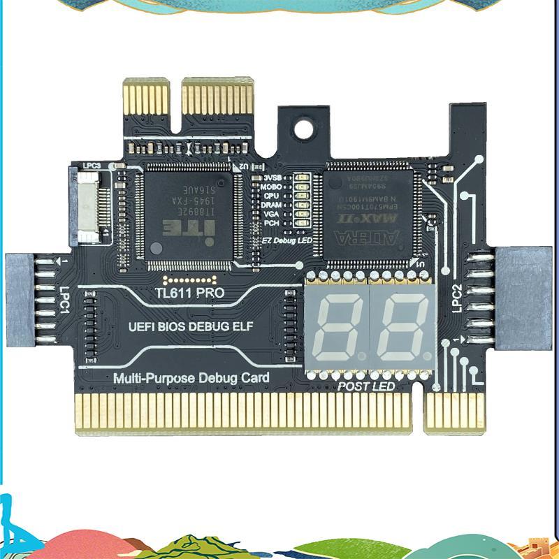 การ์ดวินิจฉัย TL611 PRO, การ์ดวินิจฉัย Pcie สําหรับเมนบอร์ด Pci ตั้งโต๊ะและแล็ปท็อป (สีดํา)
