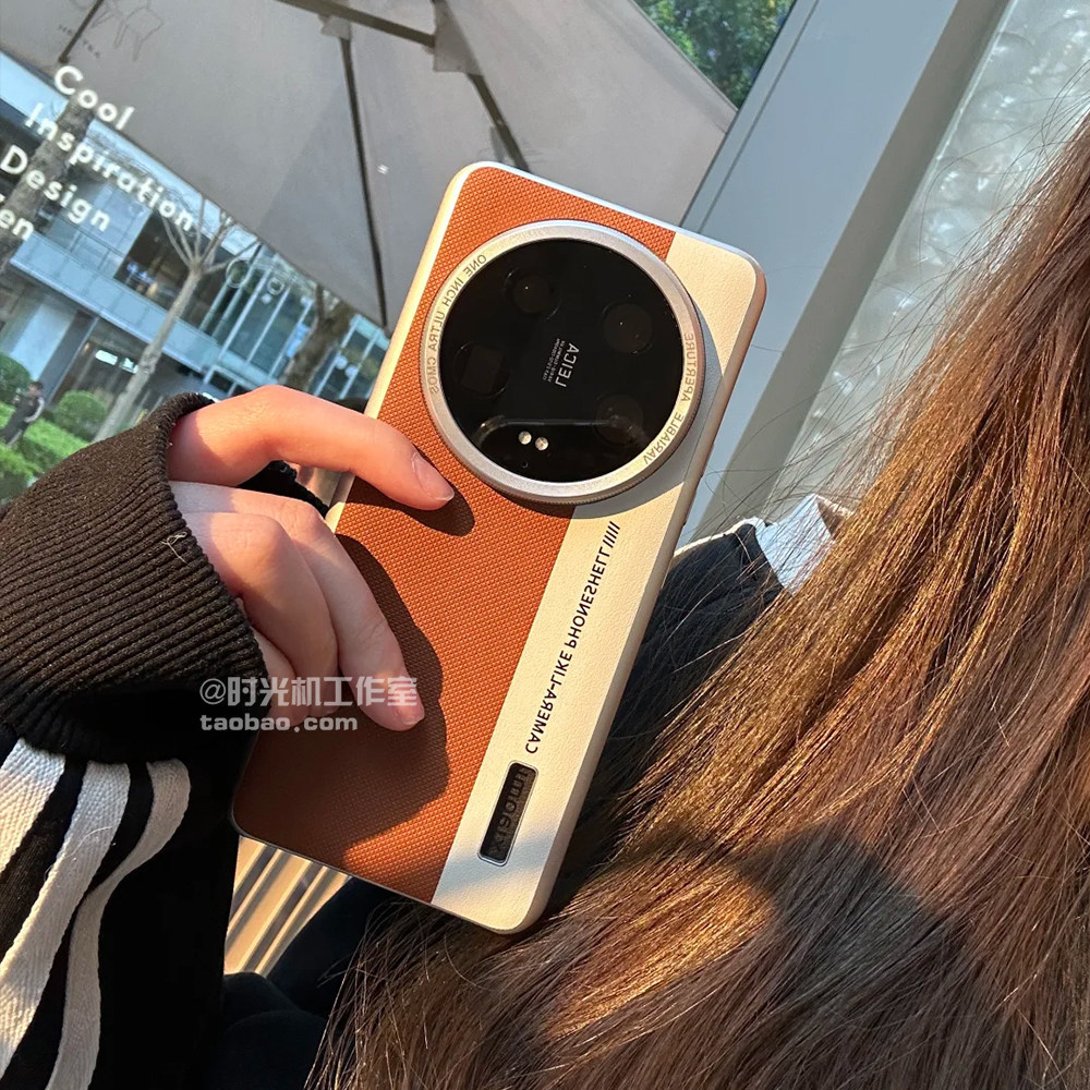 [OPPO] INS เย็บสีคมชัด X8Ultra Retro กระเป๋ากล้องสีน้ําตาลเหมาะสําหรับ OPPOFindx8 เคสโทรศัพท์ findx9