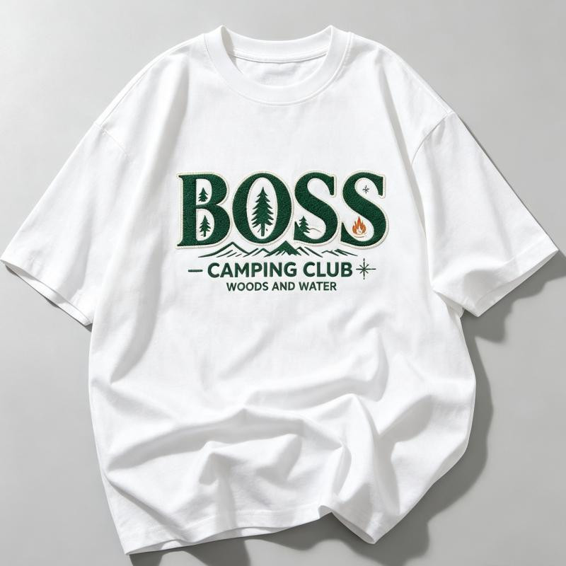 Premium 220GSM เสื้อยืดผ้าฝ้าย 100%GXG เสื้อยืด Lelaki Matang BOSS Gaya Perniagaan Harian Pejabat Ce