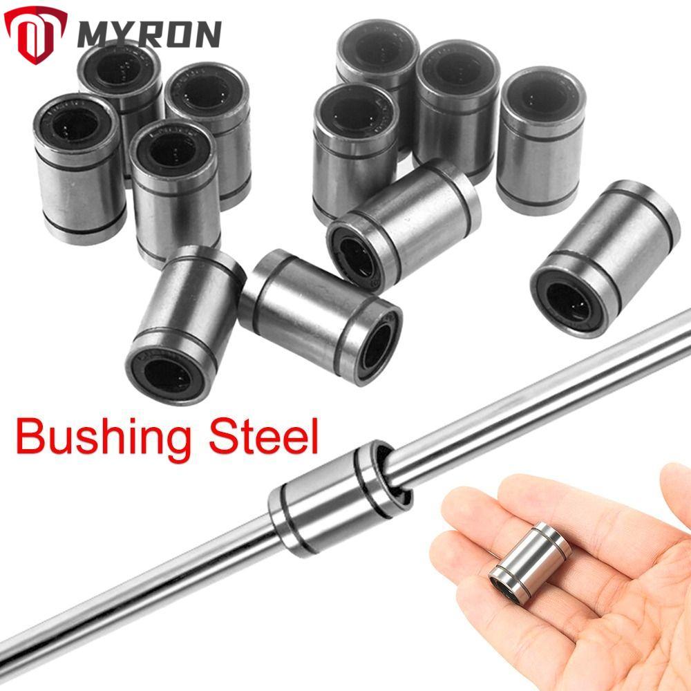 MYRON บูชเหล็กเหล็กโครเมี่ยมสําหรับเครื่องพิมพ์ก้านเพลา LM3UU LM4UU LM5UU LM6UU