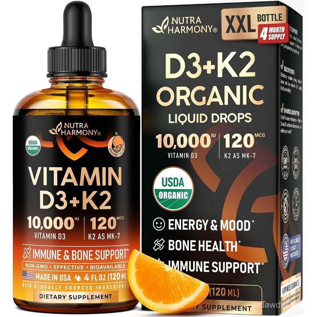วิตามินดี3K2USD ออร์แกนิค Drs-VitaminD310000IU & K2120mcg-4OZ VMI1