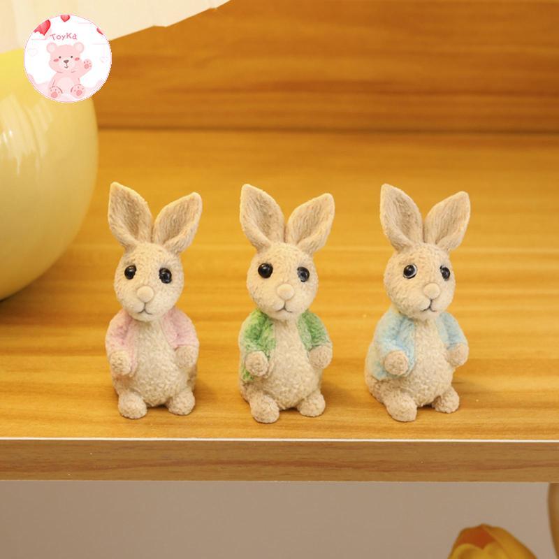 [Whbadguy] Easter Bunny Figurines Easter Bunny Jewelry Centerpiece Sculptures Decorative
