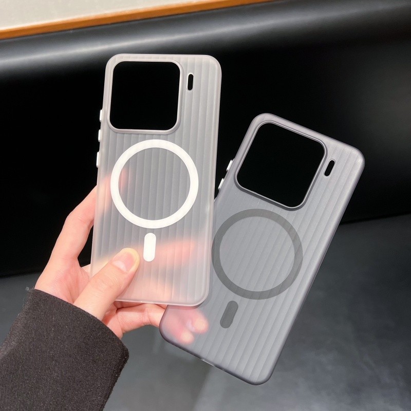 แถบลูกฟูก Ultra-Thin Hard Cover Magnetic Magsafe Case สําหรับ Xiaomi Mi15 Mi14 Mi13 Redmi K60 K70 Ul