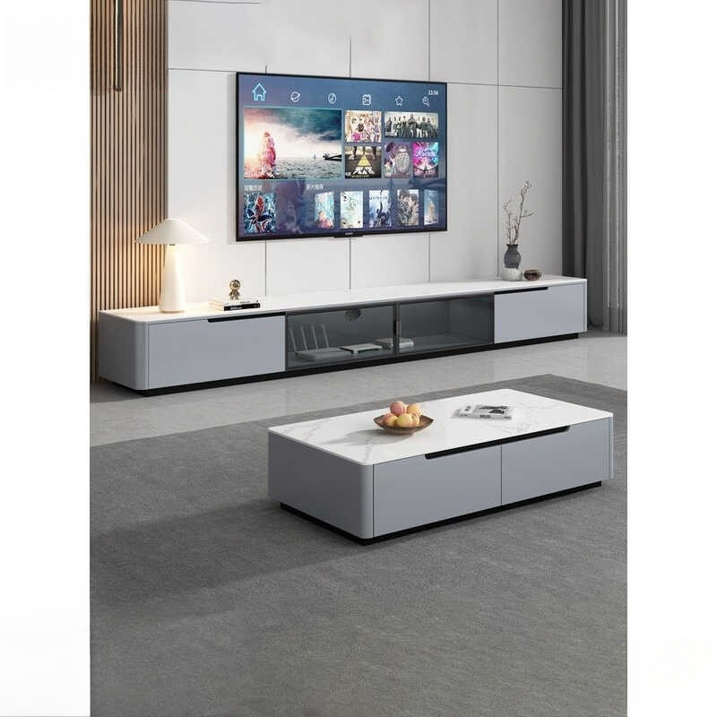 TV Console Simple Modern TV Cabinet Coffee Table Combination Solid Wood Floor TV Console Cabinet Hig