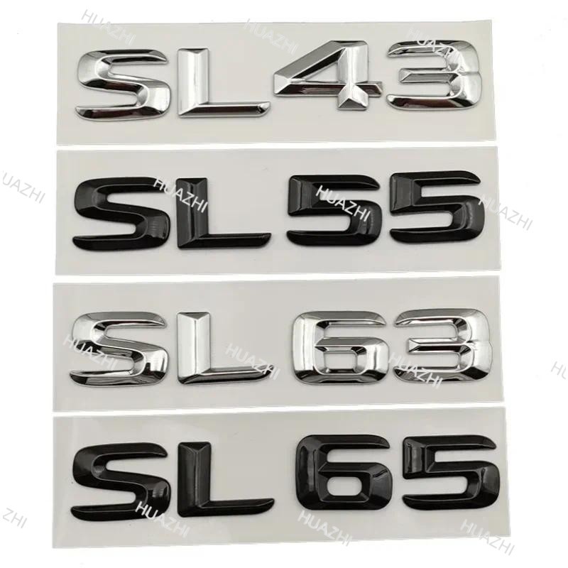 3D ABS Chrome ตัวอักษรรถด้านหลัง Badge SL43 SL55 SL63 SL65 โลโก้สัญลักษณ์สําหรับ Mercedes SL AMG R23