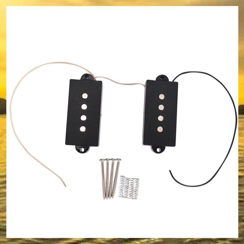 (PTL)Pb Pickup Humbucker Pickup สําหรับส่วนกีตาร์ทดแทน 4 สาย, สีดํา