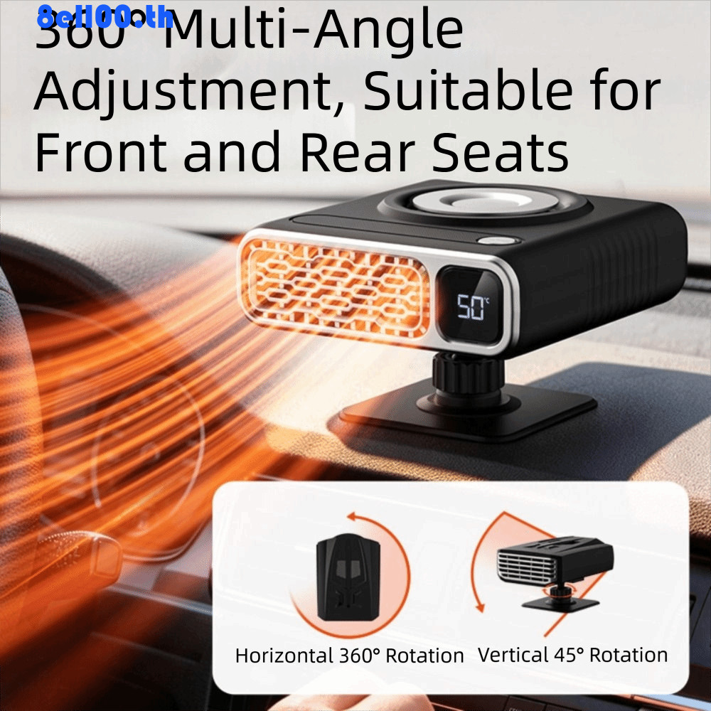DARNELLYA 12V Portable DigitalDisplay Car Heater, Defroster and Dumifying Portable Fast Heating Car 