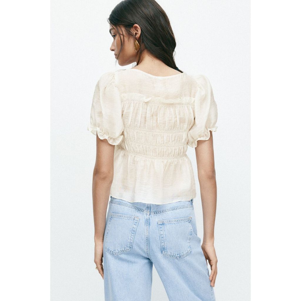 H&M(เอชแอนด์เอ็ม) เสื้อเบลาส์ดีไซน์สม็อก ผู้หญิง 1316657_1