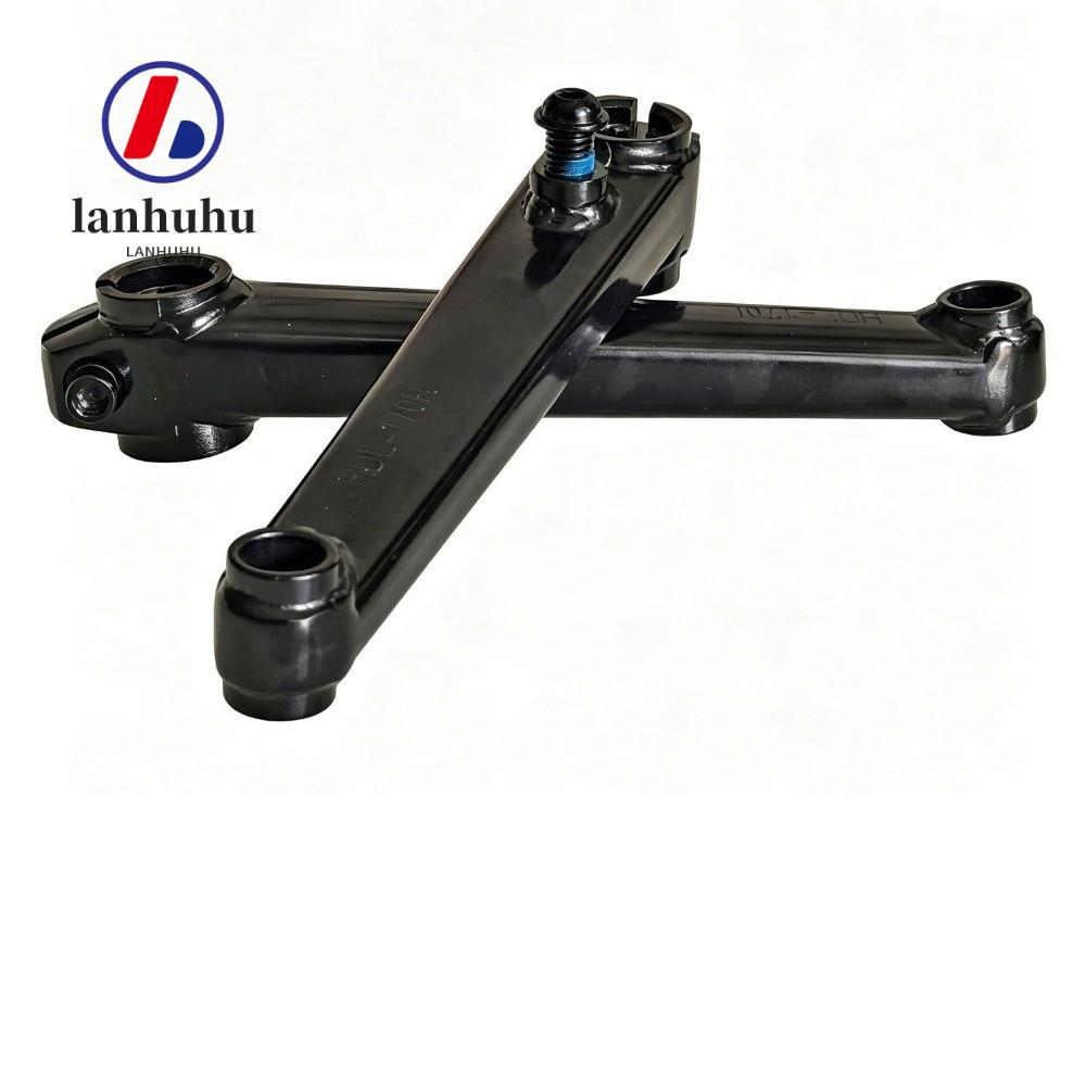 LANHUHU BMX Crank Set, Chronoly Steel Black BMX Crank Arm Set, ทนทาน 170 มม.8T Spline Interface 9/16