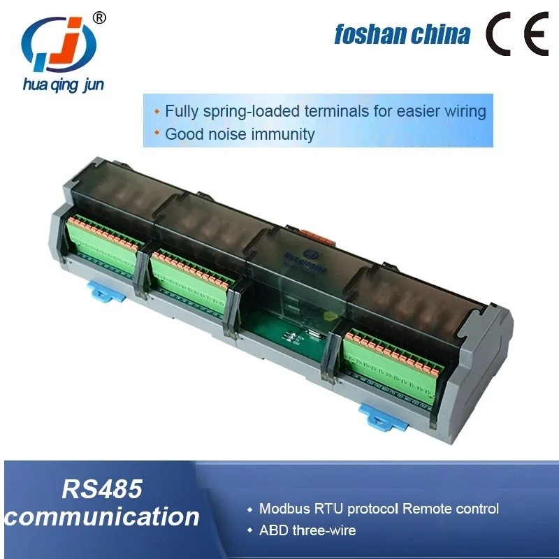 Huaqingjun 12-Channel RS485 รีเลย์โมดูล Modbus RTU G2R-1 10A QJ-12O1Z-T4 12DO รีเลย์สําหรับเรือนกระจ