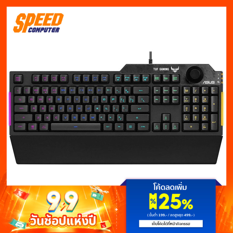 ASUS TUF GAMING K1 KEYBOARD (คีย์บอร์ด) Tactile Mech-Brane Switches / RGB / By Speed Computer
