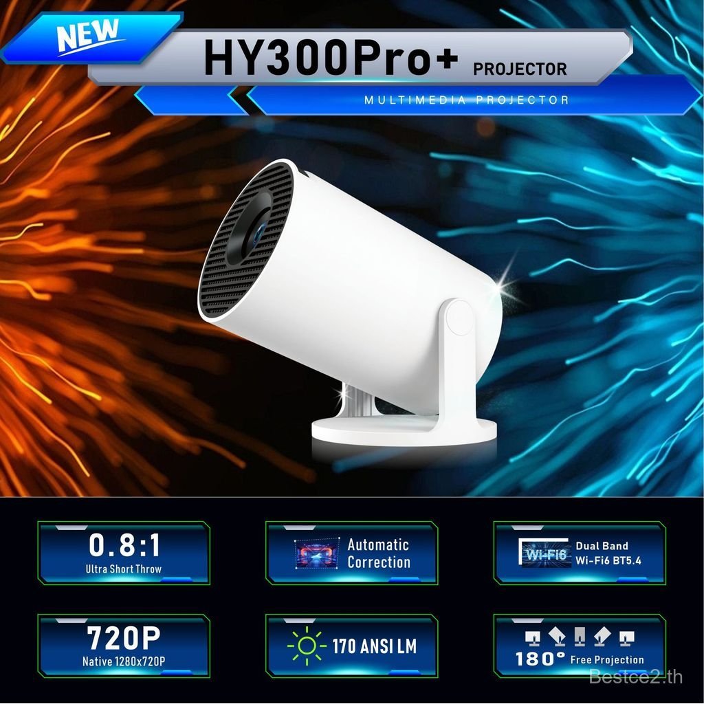 HY300Pro+Projector Android Smart HD 1080P Ultra Short Throw Barrel 300pro โปรเจคเตอร์